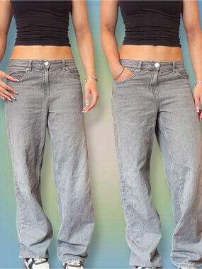 Garage Women's Light Gray Straight-Leg Jeans